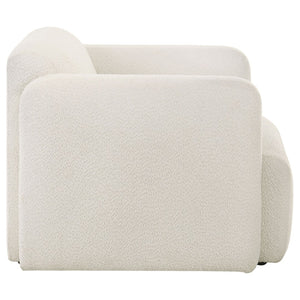 English Elm Stewart Sculptural Accent Chair Textured Fabric Pocket Coil Modern Living Room Seat White B062P514297