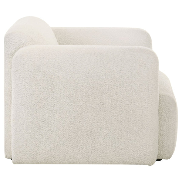 English Elm Stewart Sculptural Accent Chair Textured Fabric Pocket Coil Modern Living Room Seat White B062P514297