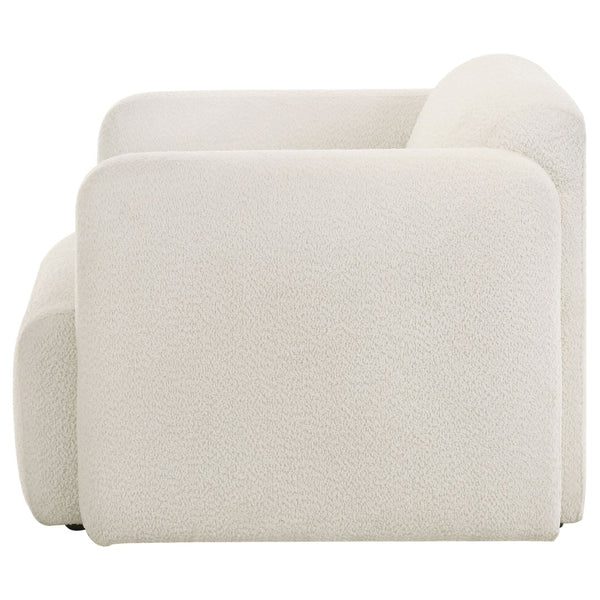 English Elm Stewart Sculptural Accent Chair Textured Fabric Pocket Coil Modern Living Room Seat White B062P514297