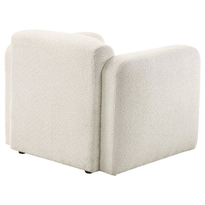 English Elm Stewart Sculptural Accent Chair Textured Fabric Pocket Coil Modern Living Room Seat White B062P514297