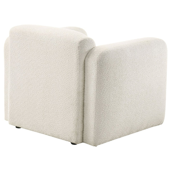 English Elm Stewart Sculptural Accent Chair Textured Fabric Pocket Coil Modern Living Room Seat White B062P514297
