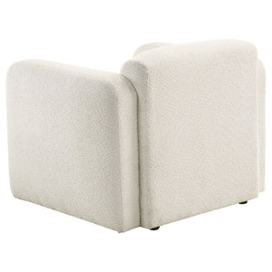 English Elm Stewart Sculptural Accent Chair Textured Fabric Pocket Coil Modern Living Room Seat White B062P514297