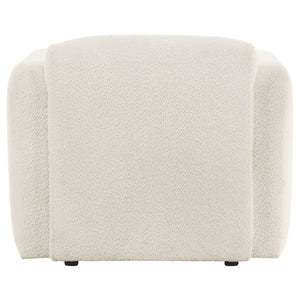 English Elm Stewart Sculptural Accent Chair Textured Fabric Pocket Coil Modern Living Room Seat White B062P514297