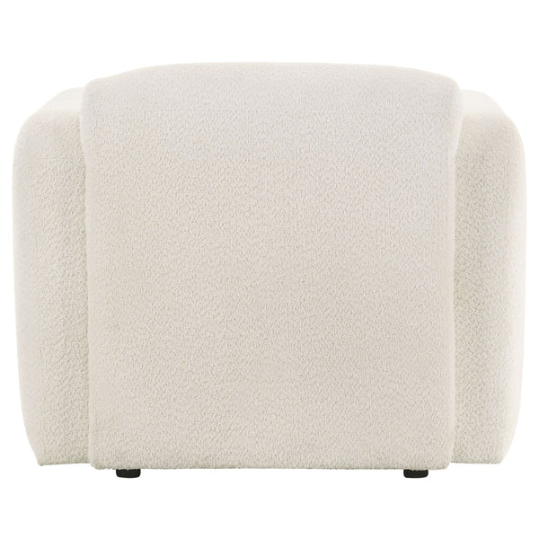 English Elm Stewart Sculptural Accent Chair Textured Fabric Pocket Coil Modern Living Room Seat White B062P514297
