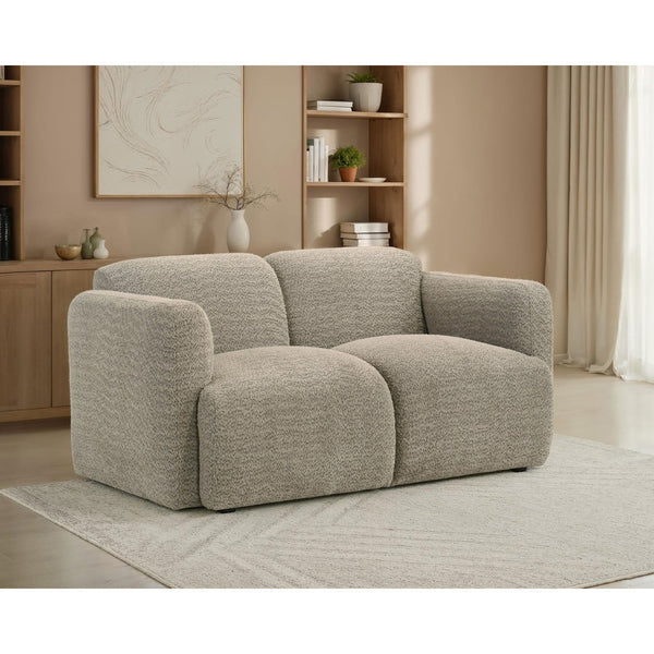 English Elm Stewart Curved Track Arm Loveseat Sculptural Contemporary Seat for Modern Living Rooms Brown B062P514301