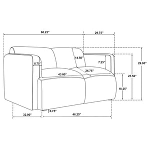 English Elm Stewart Curved Track Arm Loveseat Sculptural Contemporary Seat for Modern Living Rooms Brown B062P514301