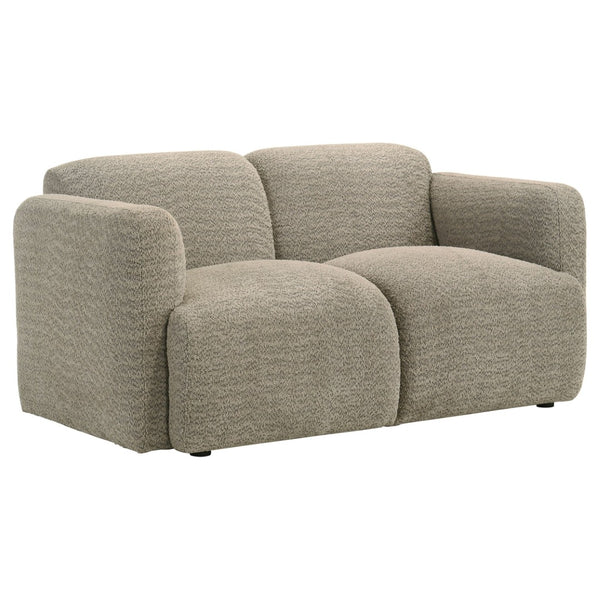English Elm Stewart Curved Track Arm Loveseat Sculptural Contemporary Seat for Modern Living Rooms Brown B062P514301