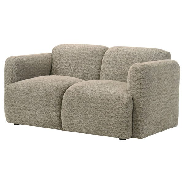 English Elm Stewart Curved Track Arm Loveseat Sculptural Contemporary Seat for Modern Living Rooms Brown B062P514301
