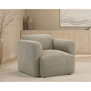 English Elm Stewart Sculptural Accent Chair Textured Fabric Pocket Coil Modern Living Room Seat Brown B062P514302