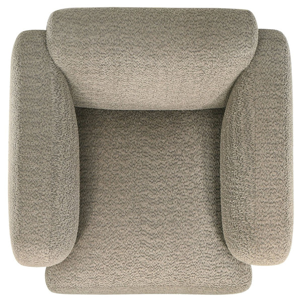 English Elm Stewart Sculptural Accent Chair Textured Fabric Pocket Coil Modern Living Room Seat Brown B062P514302