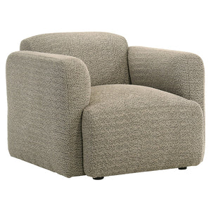 English Elm Stewart Sculptural Accent Chair Textured Fabric Pocket Coil Modern Living Room Seat Brown B062P514302