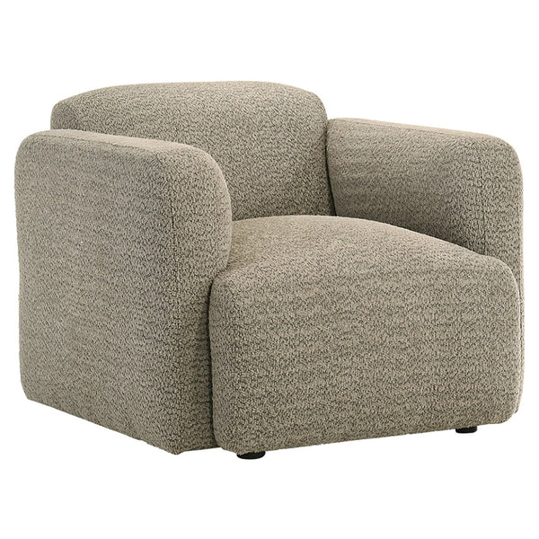 English Elm Stewart Sculptural Accent Chair Textured Fabric Pocket Coil Modern Living Room Seat Brown B062P514302