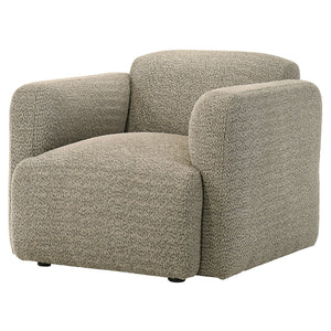 English Elm Stewart Sculptural Accent Chair Textured Fabric Pocket Coil Modern Living Room Seat Brown B062P514302