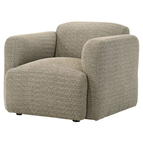 English Elm Stewart Sculptural Accent Chair Textured Fabric Pocket Coil Modern Living Room Seat Brown B062P514302