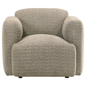 English Elm Stewart Sculptural Accent Chair Textured Fabric Pocket Coil Modern Living Room Seat Brown B062P514302