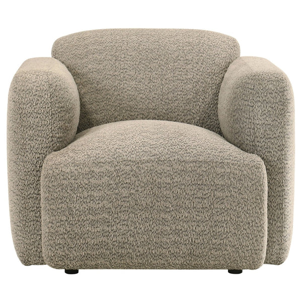 English Elm Stewart Sculptural Accent Chair Textured Fabric Pocket Coil Modern Living Room Seat Brown B062P514302