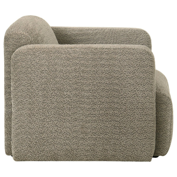 English Elm Stewart Sculptural Accent Chair Textured Fabric Pocket Coil Modern Living Room Seat Brown B062P514302