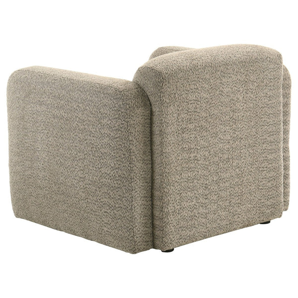 English Elm Stewart Sculptural Accent Chair Textured Fabric Pocket Coil Modern Living Room Seat Brown B062P514302