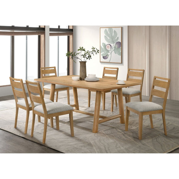 English Elm Lytton Ladder Back Boucle Seat Dining Chairs Washed Oak Rubberwood Set of Two B062P514317