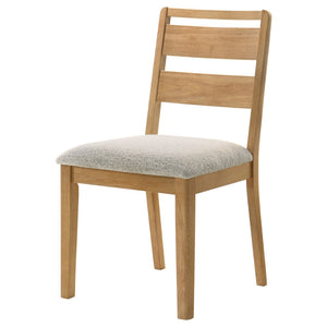 English Elm Lytton Ladder Back Boucle Seat Dining Chairs Washed Oak Rubberwood Set of Two B062P514317