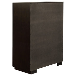 English Elm Prescott Tall 5-drawer Chest with Smoked Finish and Sleek Metal Pulls for Bedrooms B062P514325