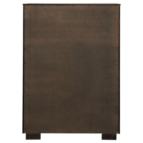 English Elm Prescott Tall 5-drawer Chest with Smoked Finish and Sleek Metal Pulls for Bedrooms B062P514325