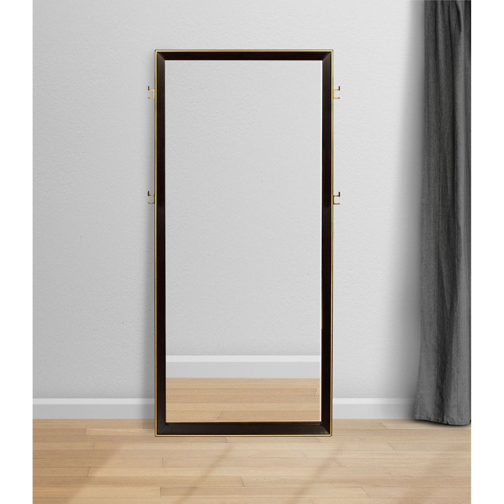 English Elm Prescott Full Length Leaning Floor Mirror with Dark Charcoal Frame for Bedroom Entryway B062P514363