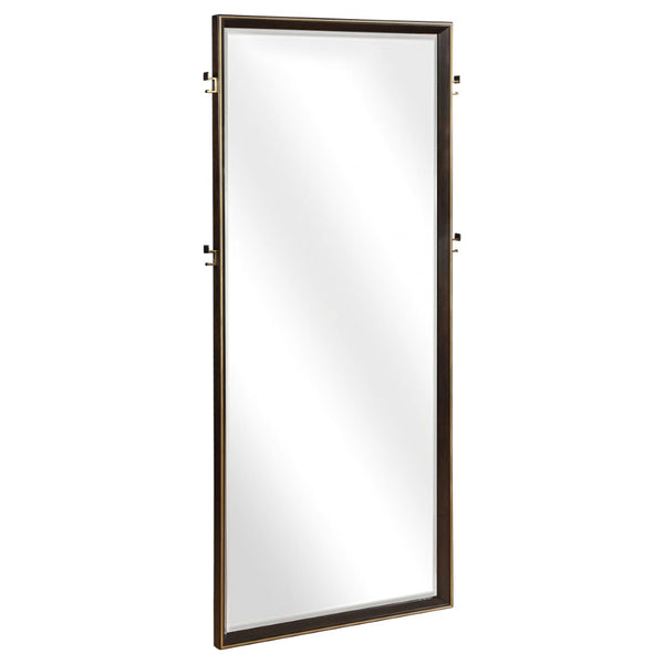 English Elm Prescott Full Length Leaning Floor Mirror with Dark Charcoal Frame for Bedroom Entryway B062P514363