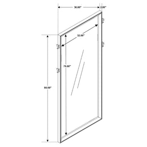 English Elm Prescott Full Length Leaning Floor Mirror with Dark Charcoal Frame for Bedroom Entryway B062P514363