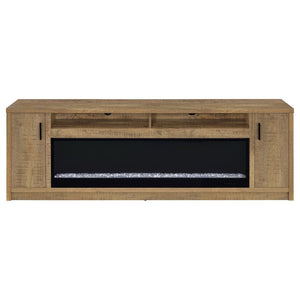 English Elm Nevada Mango Wood Grain Fireplace TV Stand with Ambient Flame and Media Storage B062P514368