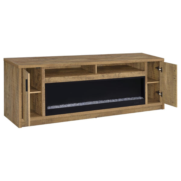 English Elm Nevada Mango Wood Grain Fireplace TV Stand with Ambient Flame and Media Storage B062P514368