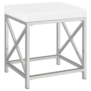 English Elm Hamlin Hollywood Lighted Makeup Vanity Set with Padded Stool White Bedroom B062P514373