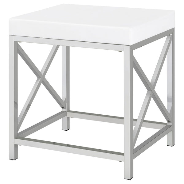 English Elm Hamlin Hollywood Lighted Makeup Vanity Set with Padded Stool White Bedroom B062P514373