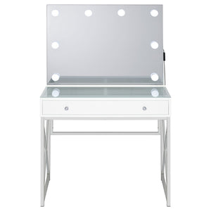 English Elm Hamlin Hollywood Lighted Makeup Vanity Set with Padded Stool White Bedroom B062P514373