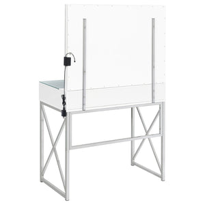 English Elm Hamlin Hollywood Lighted Makeup Vanity Set with Padded Stool White Bedroom B062P514373