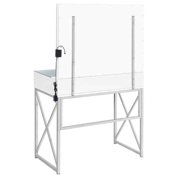 English Elm Hamlin Hollywood Lighted Makeup Vanity Set with Padded Stool White Bedroom B062P514373