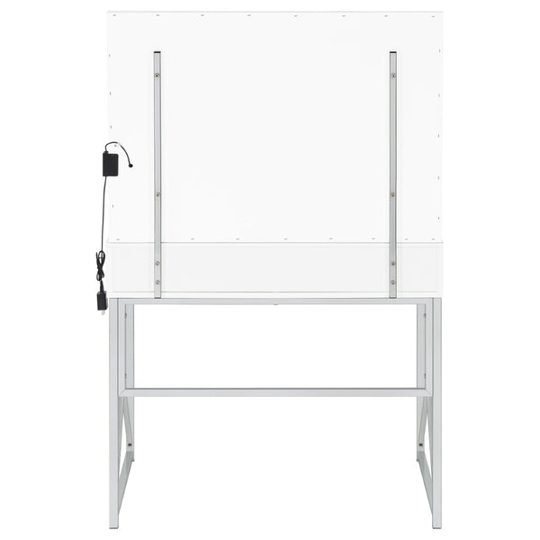 English Elm Hamlin Hollywood Lighted Makeup Vanity Set with Padded Stool White Bedroom B062P514373