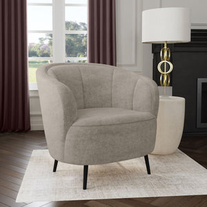 English Elm Saanich Barrel Accent Chair Chenille Upholstered Shell Tufted with Tapered Metal Legs B062P514374