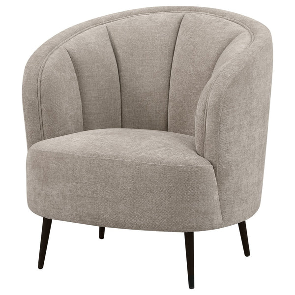 English Elm Saanich Barrel Accent Chair Chenille Upholstered Shell Tufted with Tapered Metal Legs B062P514374