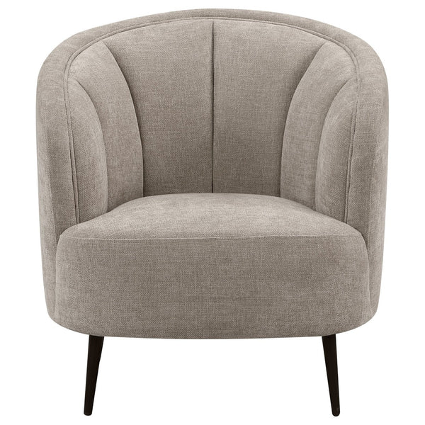 English Elm Saanich Barrel Accent Chair Chenille Upholstered Shell Tufted with Tapered Metal Legs B062P514374