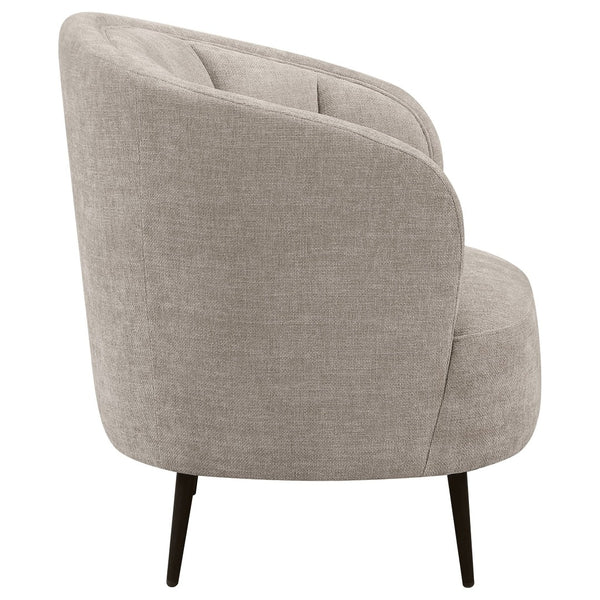 English Elm Saanich Barrel Accent Chair Chenille Upholstered Shell Tufted with Tapered Metal Legs B062P514374