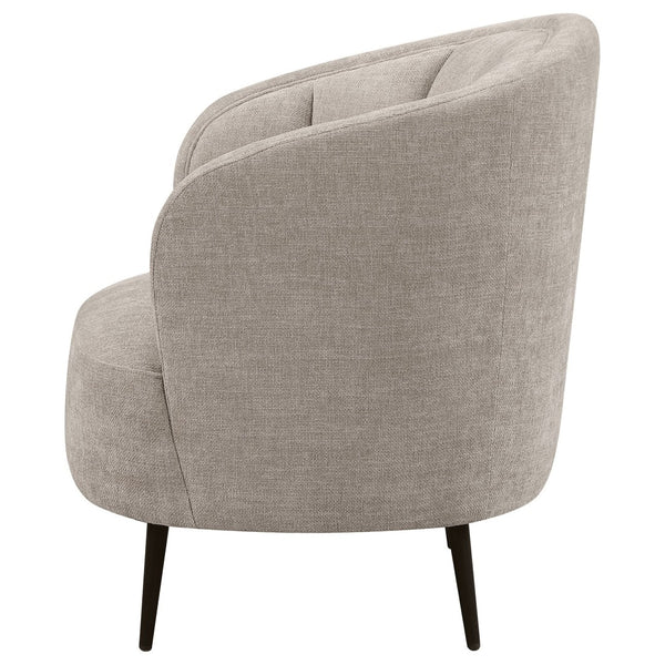 English Elm Saanich Barrel Accent Chair Chenille Upholstered Shell Tufted with Tapered Metal Legs B062P514374