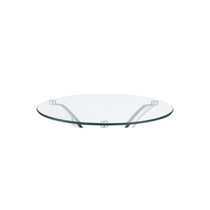 English Elm Claudia Round Glass Top Accent Table with Sculptural Chrome Legs for Modern Spaces B062P514382