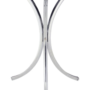 English Elm Claudia Round Glass Top Accent Table with Sculptural Chrome Legs for Modern Spaces B062P514382
