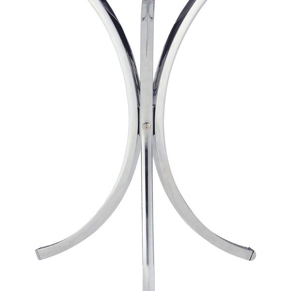 English Elm Claudia Round Glass Top Accent Table with Sculptural Chrome Legs for Modern Spaces B062P514382