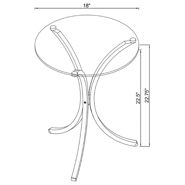 English Elm Claudia Round Glass Top Accent Table with Sculptural Chrome Legs for Modern Spaces B062P514382