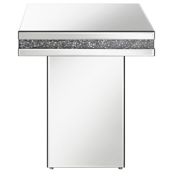 English Elm Cavelle Fully Mirrored Pedestal Side Table with Crystal Acrylic Accents for Glam Interiors B062P514383