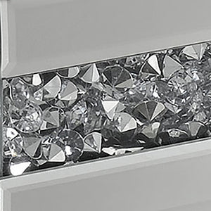 English Elm Cavelle Fully Mirrored Pedestal Side Table with Crystal Acrylic Accents for Glam Interiors B062P514383