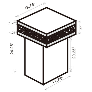 English Elm Cavelle Fully Mirrored Pedestal Side Table with Crystal Acrylic Accents for Glam Interiors B062P514383