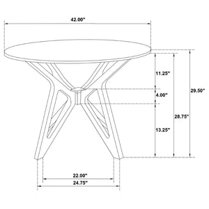 English Elm Barlow Round Rubberwood Dining Table Seats Four with Sculptural Geometric Base B062P514384